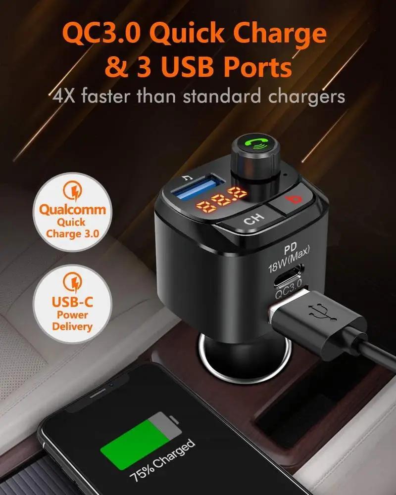 3 Ʈ USB   PD18W + QC3.0 + ǥ USB Ʈ ȭ   FM ۽ű MP3 ÷̾  ȭ